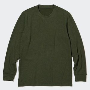 NWT Uniqlo Green HEATTECH Long Sleeve Crew Neck Extra Warm
